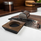 Rolling Knife Sharpener | Diamond Grinder And Wooden Base, Aluminum, Natural