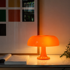 Table Lamp | Scandinavian Mushroom Design, Plastic Dome Shade, White, gallery view 6.