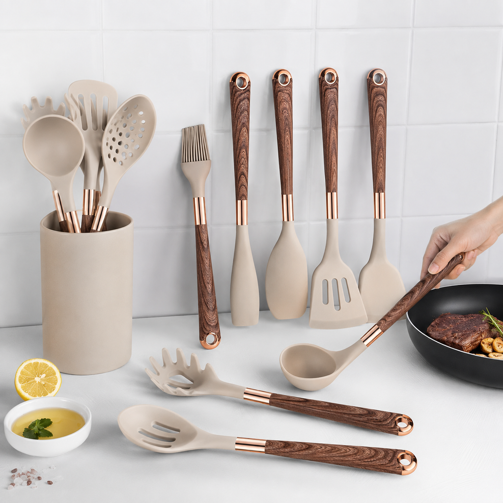Silicone kitchen utensil set, gallery view 2.