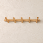 Solid oak five-peg wall rack product view 5