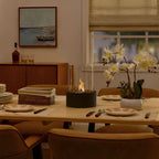 Tabletop Fireplace | Bioethanol Glass Enclosure, Metal, Black Or White