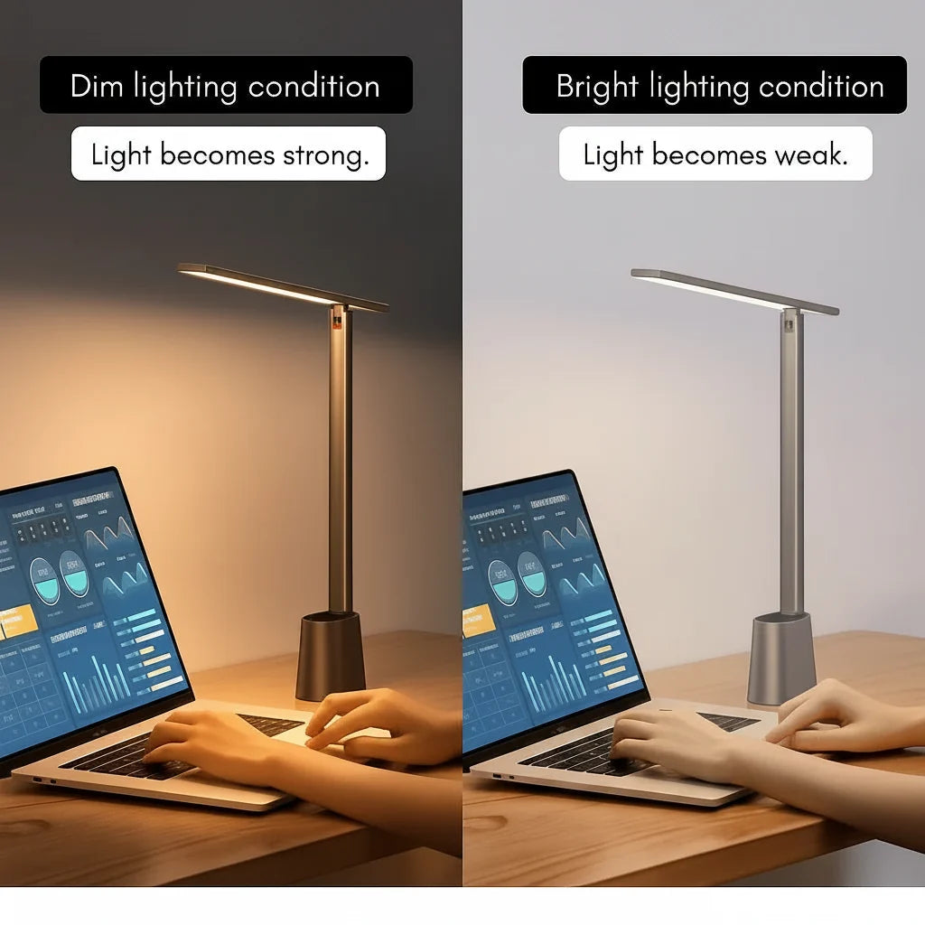 LED Desk Lamp | Foldable Rechargeable Design, Gray or White — product image 6