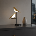 Sculptural two bird LED table lamp product view 1