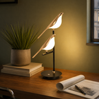 Sculptural two bird LED table lamp product view 2