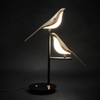 Sculptural two bird LED table lamp product view 4