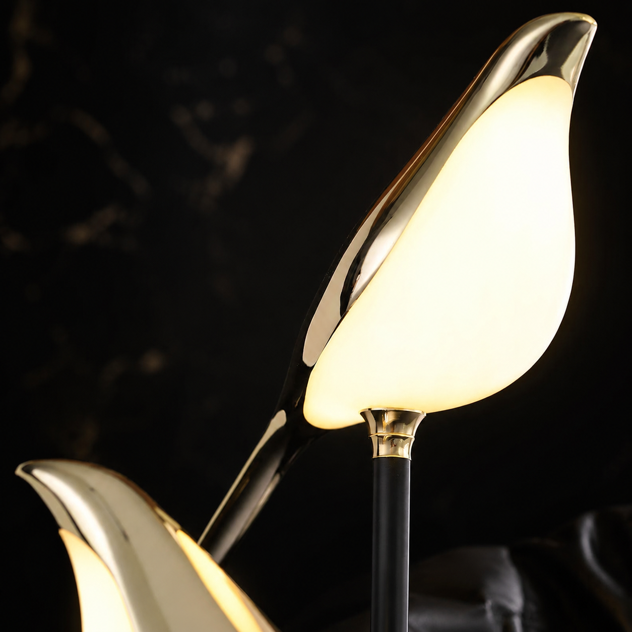Sculptural two bird LED table lamp product view 7