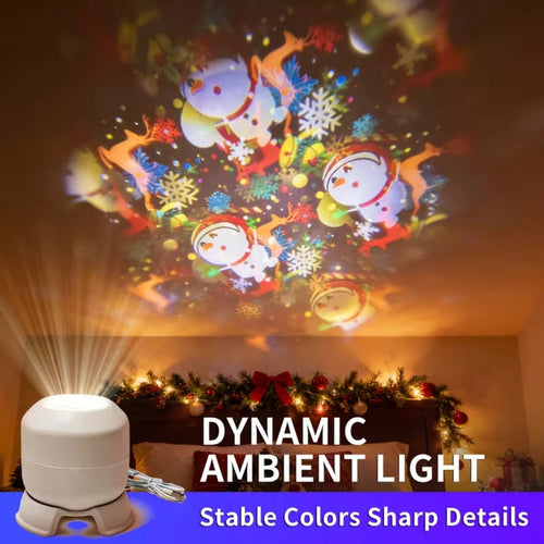 Projecteur de flocons de neige rechargeable | Veilleuse de fêtes USB à intensité réglable