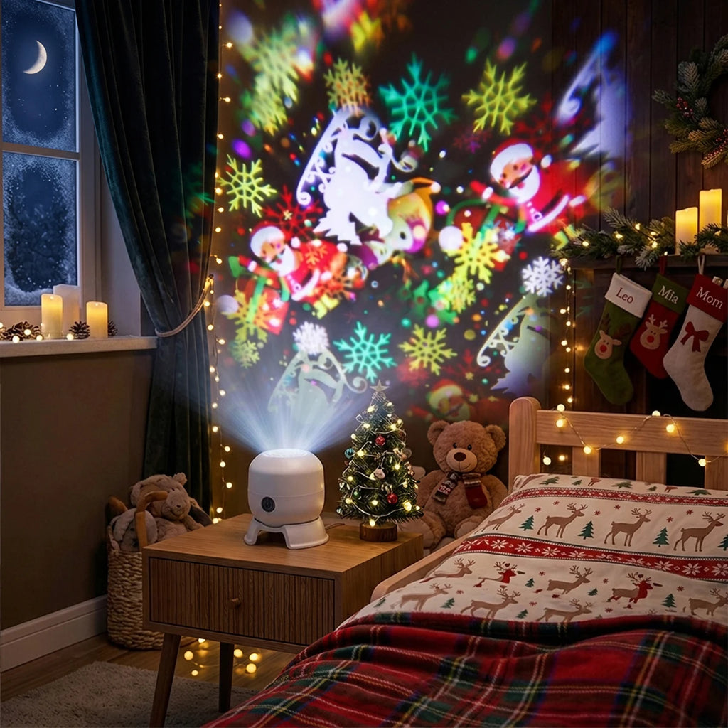 Rechargeable snowflake projector light product view 2