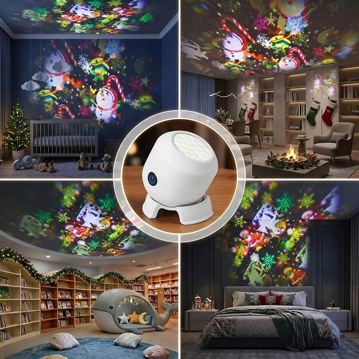 Rechargeable snowflake projector light product view 6
