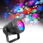 Color snow holiday projector pattern