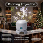 Rotating snowflake projector light product view 3