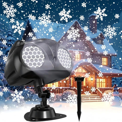 Snowflake Projector Light | LED Holiday Lamp With Rotating Winter Patterns