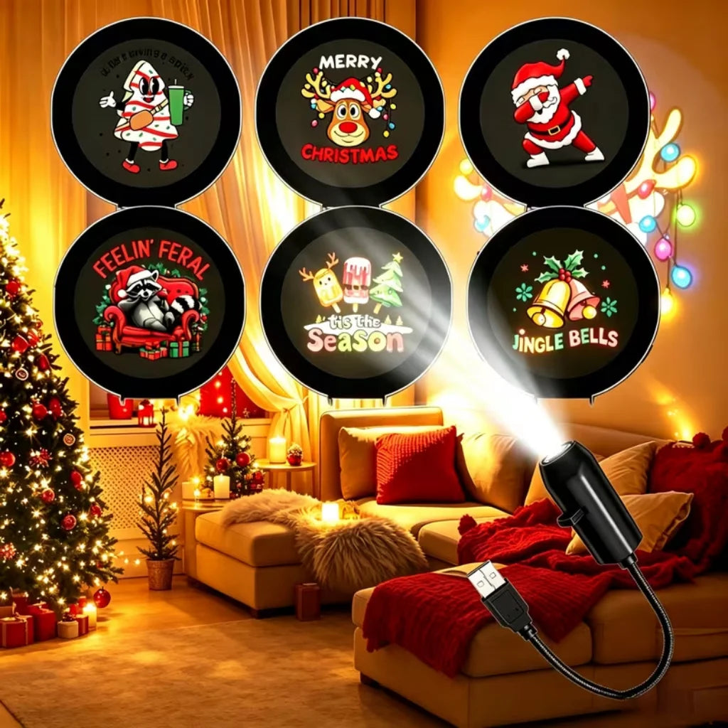 USB Christmas projector light 6 pattern pack