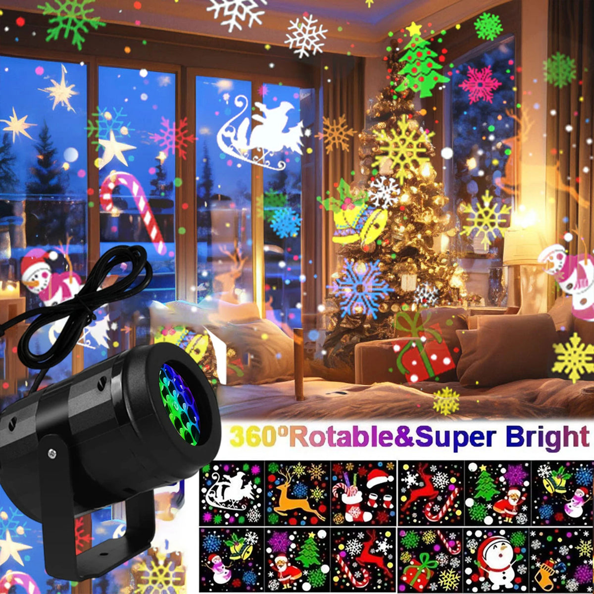 Dynamic Christmas projector light view 2