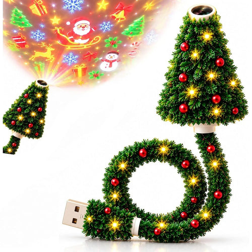 Projecteur USB de Noël | Lampe-sapin flexible avec motifs de fête au plafond