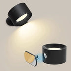 Wall Sconce | Rotatable USB Rechargeable LED, Black White Or Wood