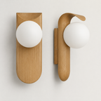 Wall sconce Scandinavian globe light detail view