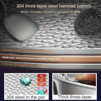 Wok | Round Bottom Three Layer Construction, Stainless Steel, Silver